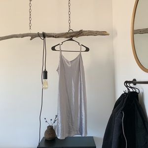 Vintage Silver Silk Slip Dress